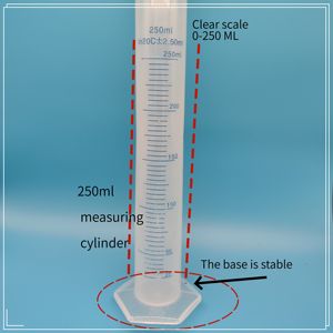 Laboratuvar malzemeleri tıbbi ve laboratuvar kullanımı için plastik 250ML/100ML/50ML ölçme silindiri - Product Image 6
