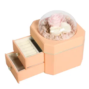 Tùy chỉnh hoa của phụ nữ ngăn kéo lưu trữ đồ trang sức Box Set UV bảo vệ chất liệu giấy Nhung hộp đồ trang sức với logo Quà tặng đám cưới