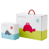 Boîte cadeau personnalisée OEM avec poignée en corde, ensemble de deux pièces, boîte d'expédition imprimée en couleur, emballage de vente au détail, vente en gros, logo personnalisé en usine