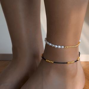 2025 डैज़ा नई गर्मी में 18k सोने की प्लेटेड तरनिश मुक्त स्टेनलेस स्टील रॉको प्राकृतिक मोती मिश्रित डिजाइन क्यूबन - Product Image 5