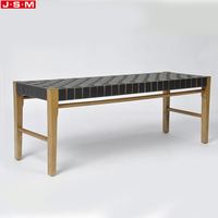Moderne kommerzielle Outdoor Garten Salon Flur Leder solide Holzbank