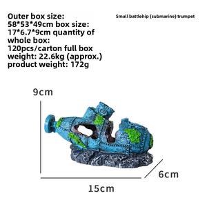 Creative Vere in resina di pesce barca fondale mare ornamento acquario popolare accessori per soggiorno Display casa di nave affondata - Product Image 5