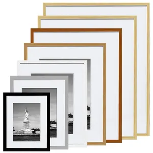 مخصصة رخيصة A1 ، A2 ، A3 ، A4 ، A5 ، 4x6,5x7,6x8,8x10,11x14,12x16,12x18,16x20,18x24,24x36 أسود أبيض المشارك الصورة الخشب إطار صور