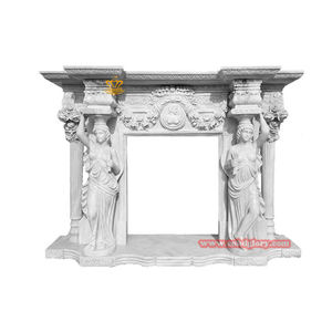 <span class=keywords><strong>Cheminée</strong></span> de <span class=keywords><strong>cheminée</strong></span> en marbre d'intérieur moderne et élégante Sculpture d'art en pierre hautement polie pour le salon décoratif autoportant - Product Image 3