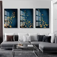 Peinture murale décorative de haute qualité pour la maison, peinture murale numérique imprimée UV, peinture sur verre papillon, peinture sur porcelaine cristalline