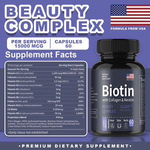 DUOZI Graunt Biotina con Colágeno y Queratina 15000mcg Complejo de Belleza 60 Cápsulas para Cabello, Piel y Uñas - Product Image 5