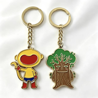 Porte-clés en émail singe dessin animé mignon, pendentif en métal doré, breloque de sac personnalisée, cadeau souvenir