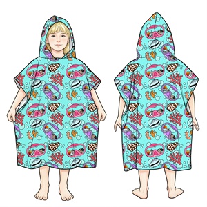 Custom Hooded <strong>Swim</strong> Cover up <strong>Children</strong> Lightweight Soft Microfiber Fabric Quick Dry Beach Hoodie <strong>Towels</strong> - Product Image 4