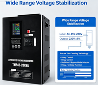 Régulateur de tension automatique 20 kVA, entrée ultra large plage 45 V-280 V, monophasé AC 220 V, stabilisateur de tension
