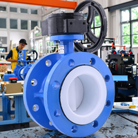 Vanne papillon manuelle de bride de Turbine de vente directe d'usine Vanne papillon en fonte ductile PTFE pour eau gazole