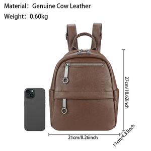 AndoBag Genuine Leather <b>Backpacks</b> for Women Lady <b>Large</b> Capacity Shoulder Bags Fashion Simple Outdoors Daily Commute Handbag 2712 - Product Image 2