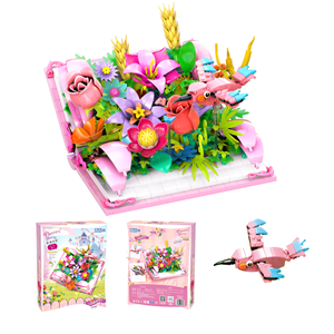 Ensemble de jouets de construction en blocs ABS BAKA Girls Fantasy Sci-Fi Flower <span class=keywords><strong>Language</strong></span> Diary avec assemblage DIY pour la décoration de la maison - Product Image 1