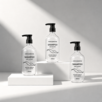 Bouteille de 500 ml en PET transparente pour shampoing, gel douche, après-shampoing, rechargeable, avec pompe distributrice transparente, pour la maison et le salon
