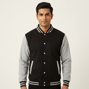 Chaqueta universitaria de béisbol para hombre, con mangas de cuero, personalizada, estilo Letterman, de las más vendidas y a bajo precio. - Product Image 1