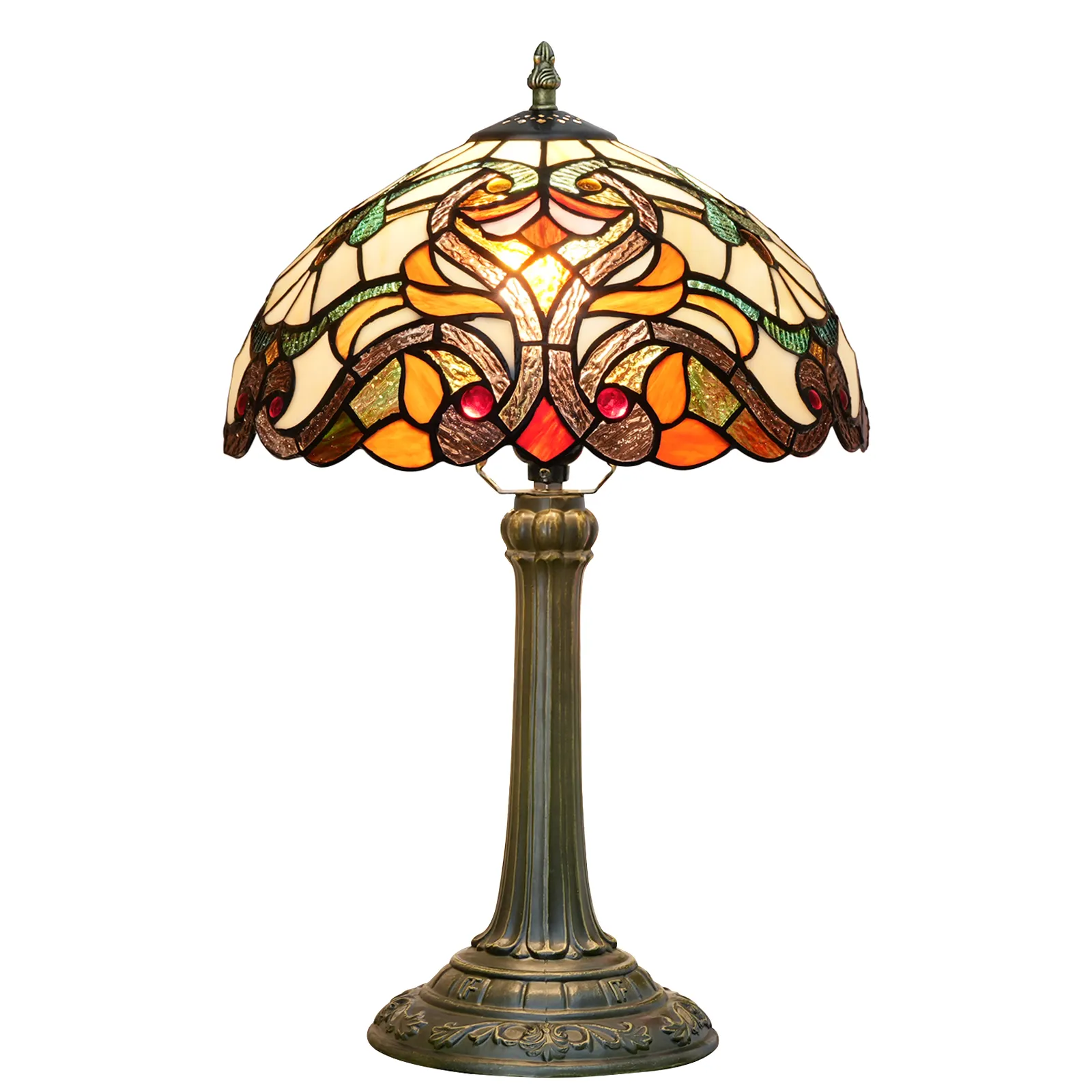 Lampada da tavolo Tiffany lampada da comodino in vetro colorato Retro baroque Desk luce di lettura Decor camera da letto soggiorno Home Office