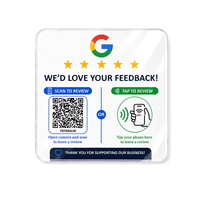 Autocollant Google Review NFC en acrylique avec code QR, adhésif, pour avis commerciaux, affichage numérique sur comptoir/table, facile à utiliser, étanche