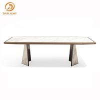 Table de cuisine moderne de luxe avec dessus en marbre et design italien, 10 places, table de style classique pour la maison, la fête, le restaurant et le mariage