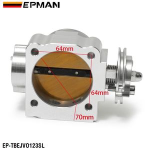 EPMAN 70mm Racing Billet corpo farfallato in alluminio per mitMitsubishi Lancer EVO 1 <span class=keywords><strong>2</strong></span> 3 4 g63 collettore di aspirazione argento EP-TBEJVO123SL - Product Image 4