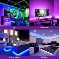 Dream Color 10m RGBIC LED Strip WS2812b Aplicación de teléfono Sincronización de música Efecto de iluminación direccionable Control de voz para píxeles LED Roomset