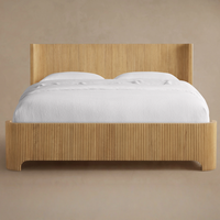 Lit en chêne massif de haute qualité, design moderne, lit extra large, lit grand format, adapté aux meubles de chambre à coucher