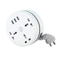 Multiprise Rétractable Industrielle OEM pour Hôpitaux, Prise d'Extension Multi-Prises avec 3 Ports USB, Câble de 2,8 m, Protection Contre les Surtensions 110V-250V
