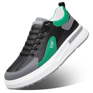 Zapatos Casuales de Piel Genuina para Hombre, Primavera-Otoño, Negros y Blancos, Suela Gruesa, Antideslizantes, para Uso en Exteriores - Product Image 5