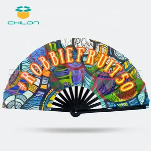 Folding Hand Fan 13 Inch Big Clack Fan Abanicos De Mano Folding Hand Fan For Dancing