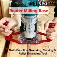 Kit Modifikasi Alat Pemotong Router dengan Basis Terbalik, Penutup Pelindung Transparan, Basis Terbalik Multifungsi untuk Alat Pertukangan Kayu, Pemotongan, dan Pembuatan Alur