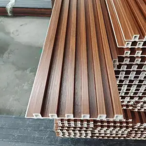 Wood alternative panels WPC fluted wall panel 3D PVC wall panel