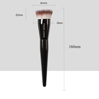 Alat Kosmetik Profesional Berkualitas Tinggi Kuas Makeup Bedak Serat Lembut Rambut Halus Elegan Hitam Kuas Bedak Foundation Profesional Tunggal