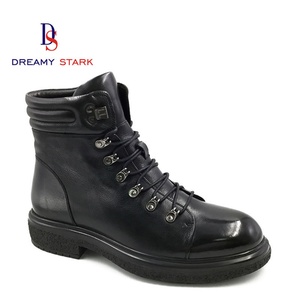 Nouvelles Bottes Montantes en Cuir Véritable pour Hommes, Style Hiver/Automne, à Lacets, Confortables, Antidérapantes et Respirantes - Product Image 1