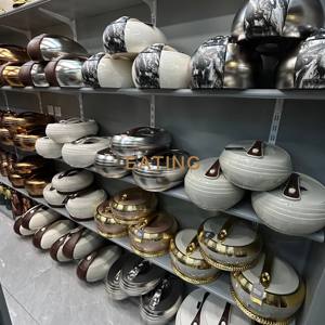 Supermercato africano per festa Jumbo capienza in acciaio inox 4L + 5L + 6L 3 pezzi cucina isolante cibo caldo ovale regalo Set cucina - Product Image 5