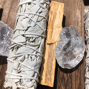 Salvia Blanca Natural de California, Cristal Crudo para Sanación, Varitas de Cristal para Incienso, Cristal Transparente - Product Image 5