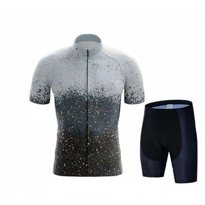 Gradient Splatter Starry Sky Printed <b>Cycling</b> Jersey Shorts Set Full Zip Quick Dry Breathable Custom Sublimation Unisex Bike Kit - Product Image 6