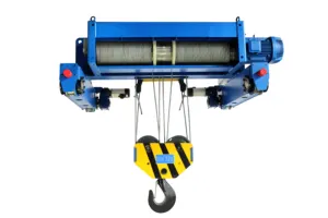 European10 Ton Double Girder Rail Electric Wire Rope Hoist With Electric Traveling Trolley For Overhead Crane