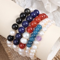 Bracelet en perles imitation nacre et agate filigranée, rehausse le teint, simple, élégant, tendance, cadeau pour femme, vente en gros