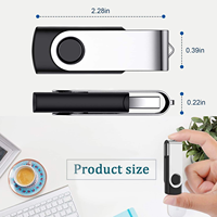 Clé USB KDATA en métal pivotante personnalisée, USB 2.0, 512 Mo, 1 Go, 4 Go, 16 Go, 64 Go, 128 Go, en vrac