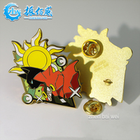 Épingles en émail personnalisées de la marque chinoise ZBW, 35 mm, épingles en émail dur, badges de dessins animés en or/argent, artisanat métallique en gros
