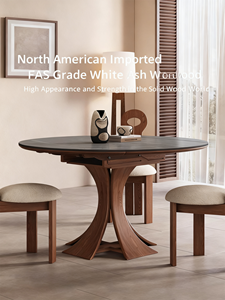 <span class=keywords><strong>Tavolo</strong></span> da Pranzo <span class=keywords><strong>Rotondo</strong></span> <span class=keywords><strong>Allungabile</strong></span> <span class=keywords><strong>in</strong></span> <span class=keywords><strong>Legno</strong></span> Massello di Lusso Moderno con Design Ecologico Fatto a Mano e 6 Posti per Hotel o Soggiorno - Product Image 2