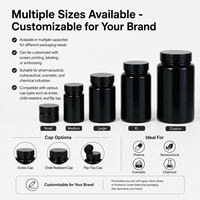Pot en verre UV violet personnalisé, 100ml, 150ml, 200ml, 250ml, 500ml, 1000ml, avec bouchon à vis en plastique noir – Vente chaude