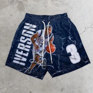 Pantalones Cortos de Baloncesto para Hombre, Tallas Grandes, Cómodos y Elegantes, 100% Algodón, Estilo Hip Hop, Anti-UV, Transpirables, Cintura Elástica - Product Image 2