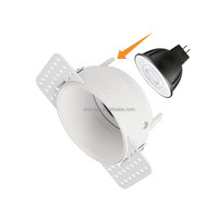 Plafonnier LED encastré sans cadre, support d'ampoule GU10 MR16, spot rond, cadre réglable