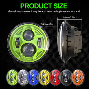 Faro Led redondo de haz Alto y Bajo de 7 pulgadas para motocicleta, Ojos de ángulo ámbar blanco, faros Led individuales de giro Drl para <span class=keywords><strong>Jeep</strong></span> Wrangler - Product Image 2