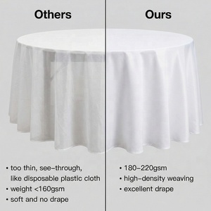 <span class=keywords><strong>Nappe</strong></span> Ronde en Polyester Luxe Imperméable et Lavable de 120 cm pour Mariage, Fête et Décorations de Table de Buffet - Product Image 4