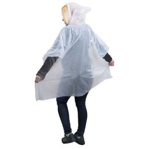 Herbruikbare Handige Doorschijnende Witte Nood Poncho Met Een Capuchon In Plastic Bus Relatiegeschenken Pch004 Wolk Poncho - Product Image 3