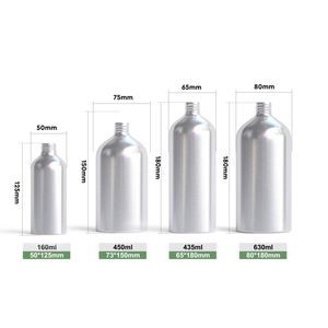 Modern Sleek 450ml Aluminum Bottle Refillable Shower Gel Dispenser Cosmetic Packaging Shampoo Bottle Durable Daily Grooming - Product Image 2