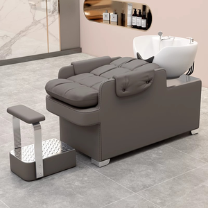 Fauteuil de lavage semi-inclinable Z Wholesale pour salon de beauté, avec bac en céramique, éponge haute densité et structure en bois – Idéal pour salon de coiffure moderne et espace de réception. - Product Image 2