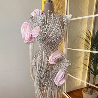 Nouvelle Robe de Soirée Longue en Acétate AL1979 à Manches Longues avec Dentelle Industrielle et Coupe Sirène Flatteuse pour Fête