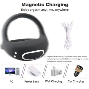 Kabelloser Wiederaufladbarer Penisring-Vibrator aus Silikon, Sexspielzeug für Erwachsene, Klitorisstimulator, Vibrierender <span class=keywords><strong>Ring</strong></span> für doppelte Lust für Frauen und Männer - Product Image 6