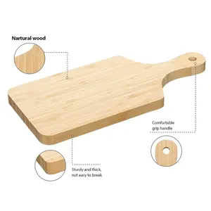 Petite planche à découper en bois d'acacia épais personnalisée planche à découper biologique avec poignée